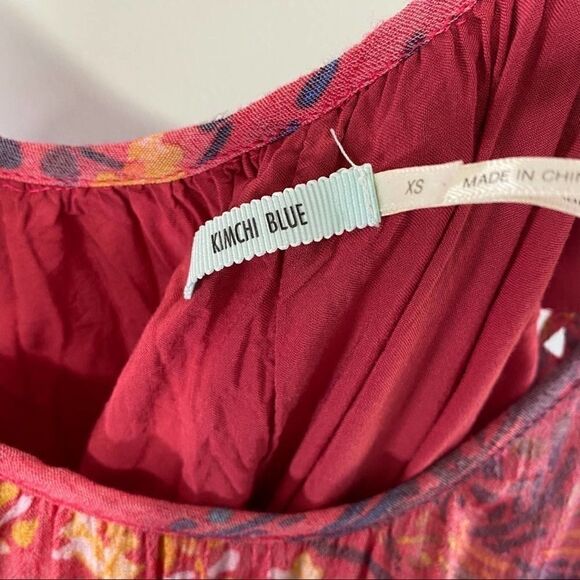 Kimchi Blue boho red patterned mini dress size xs - Picture 8 of 9